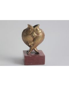 Petit vase Poissons bronze Chine XIXe siècle