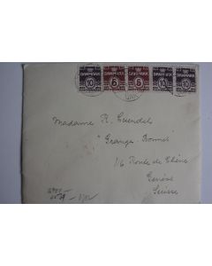 Enveloppe et lettre Danemark vers Suisse avec contrôle poste Nancy 1943