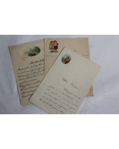 Lettres papier gaufré Chromos XIXe siècle
