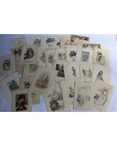 Lot de 28 anciennes Cartes de vœux gravées 1880 - 1915
