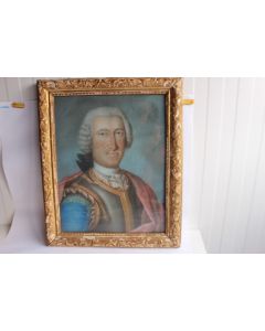 Tableau pastel sur toile  Portrait d'un Gentilhomme  XVIIIe