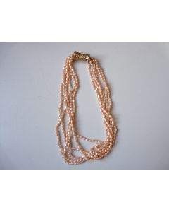 Bijoux (collier) perles d'eau douce rose et argent/vermeil