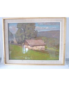 Tableau pastel  Paysage de montagne  A. Kocher 1925
